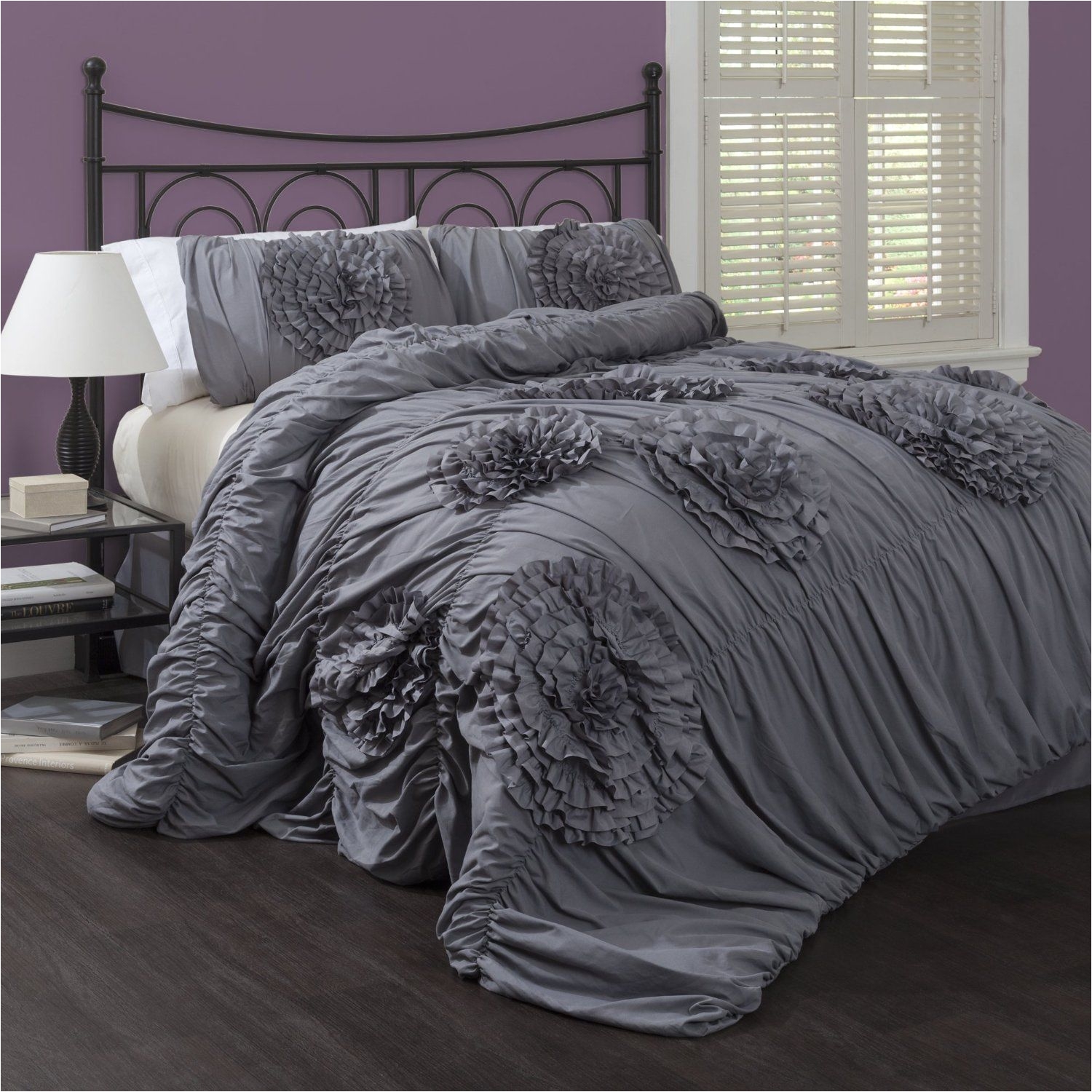 lush decor serena 3 piece comforter set king white