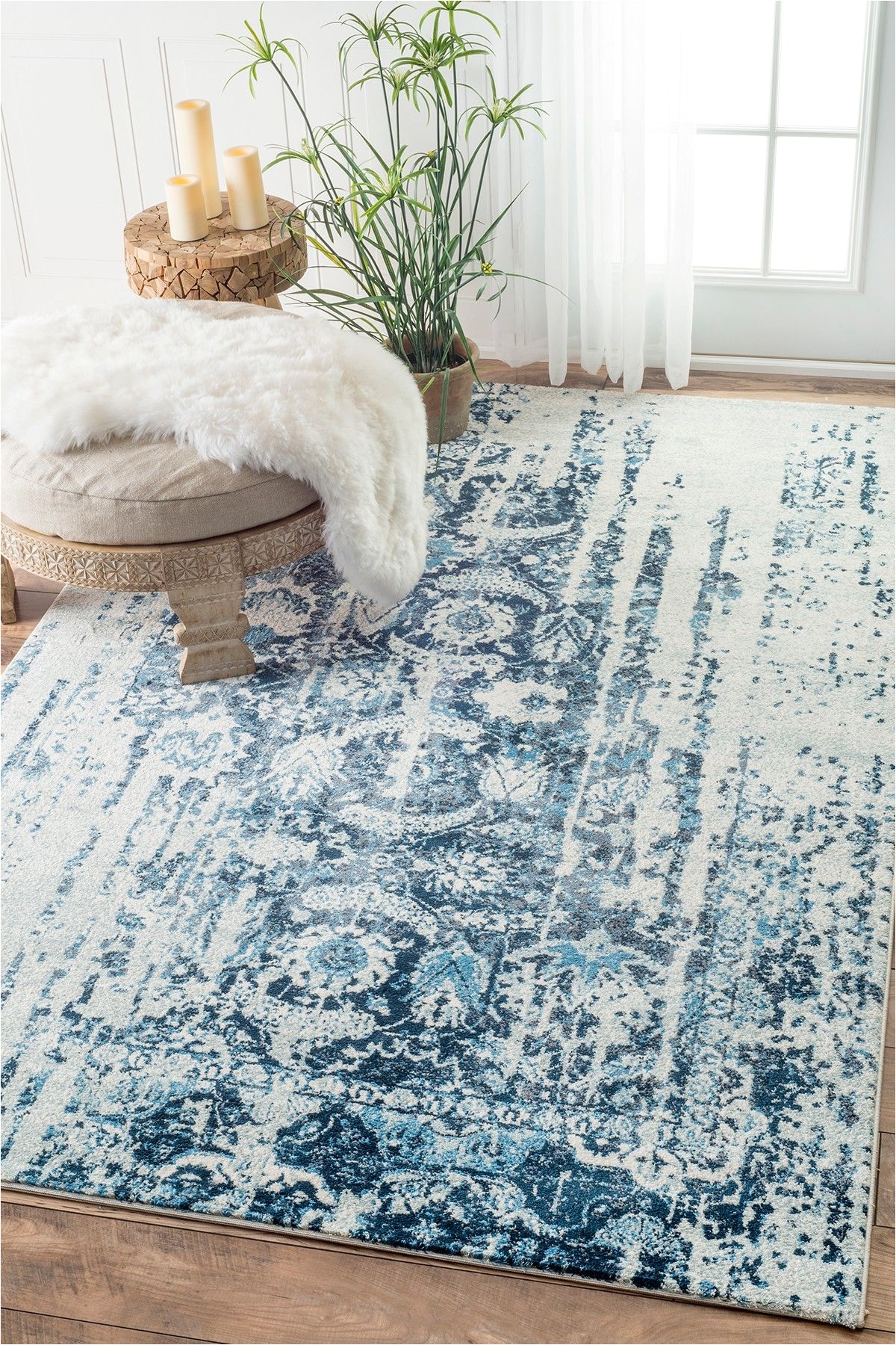 need this nuloom blue distressed ernestina flourish rug