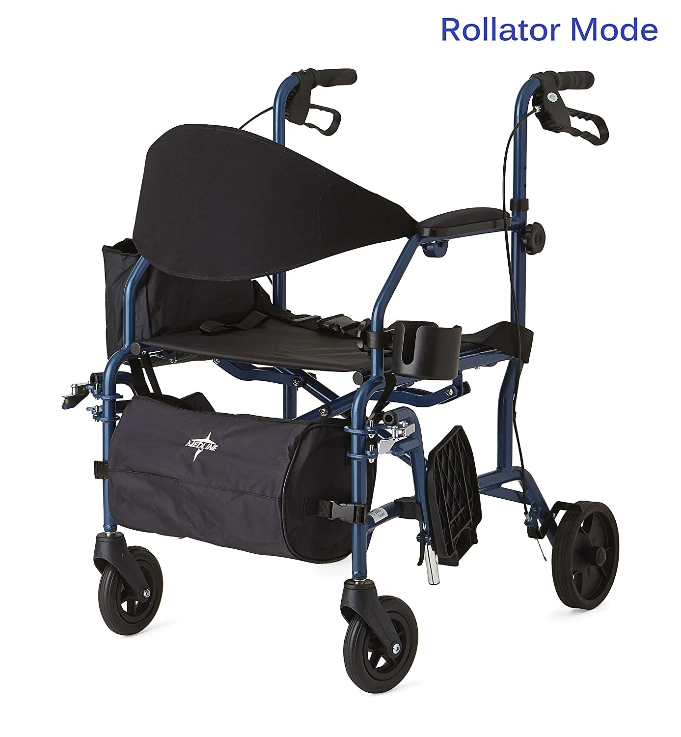 Medline Transport Chair Walmart Amazon Com Medline Combination Rollator Transport Chair Blue