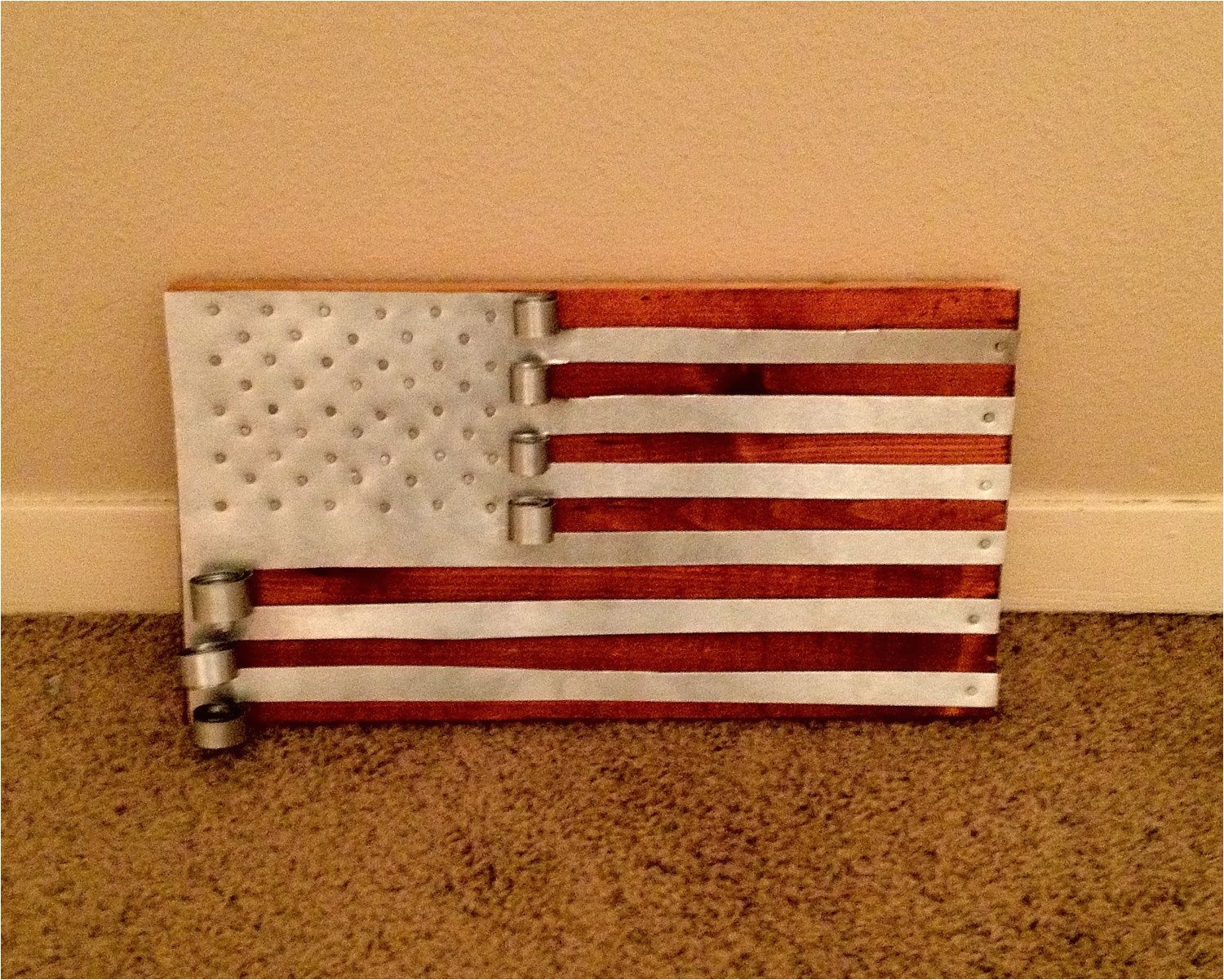 items similar to wood and metal american flag on etsy