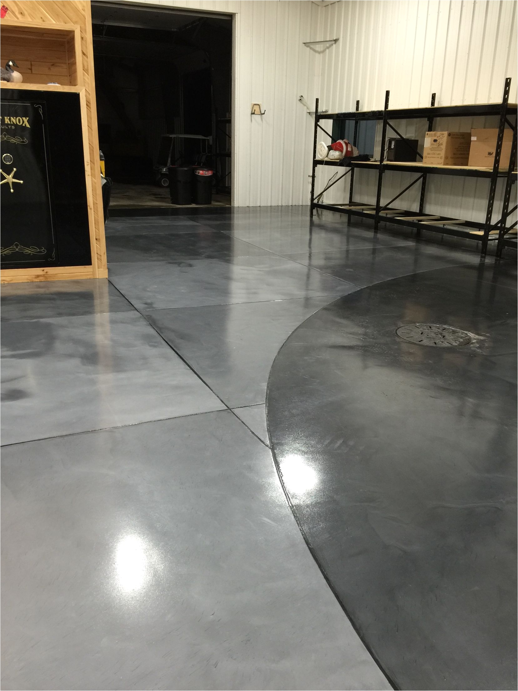 metallic epoxy floor coatings with epoxy grout lines by sierra concrete arts