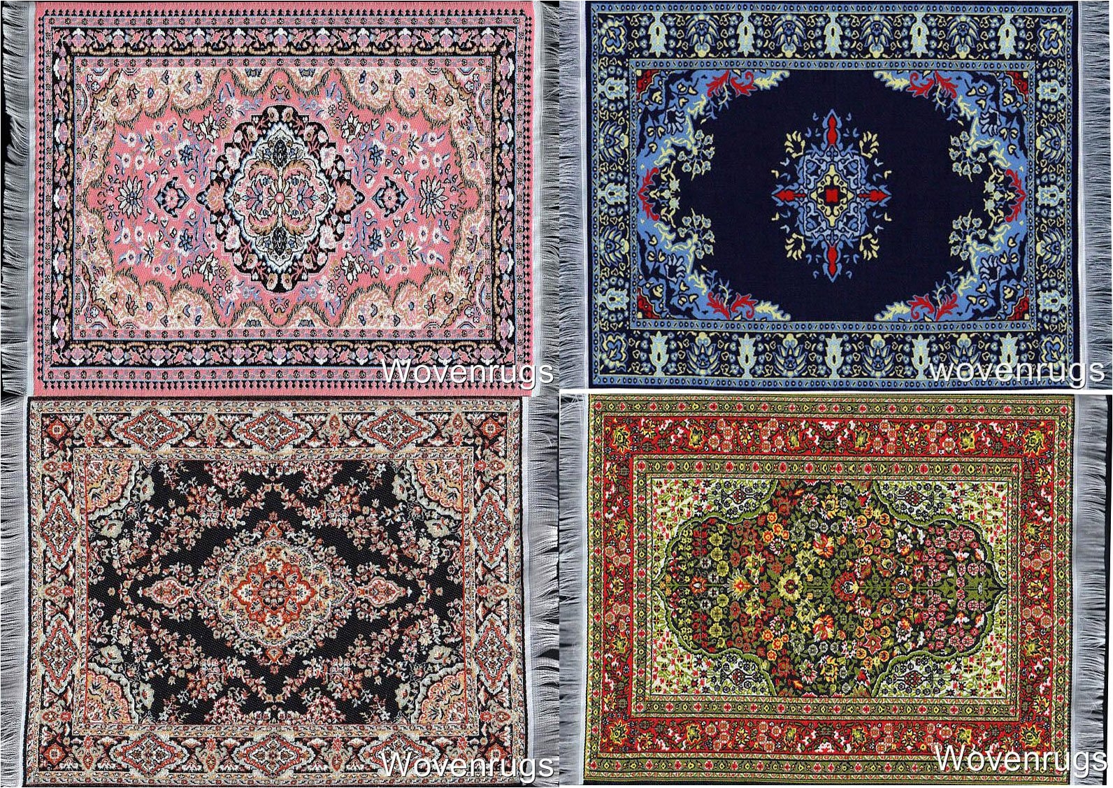 get quotations a set of 4 beautiful oriental woven rug mouse pads oriental turkish design carpet mousemats miniature