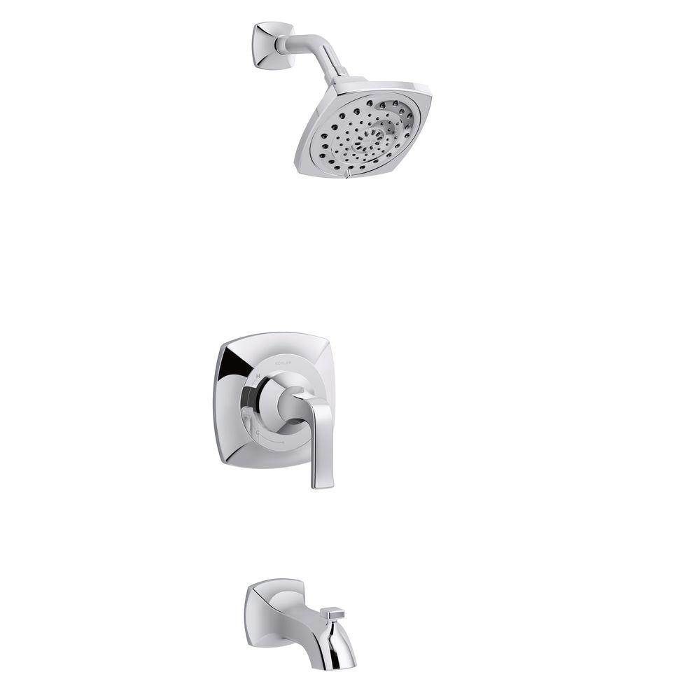 kohler rubicon 1 handle 3 spray wall mount tub and shower faucet in