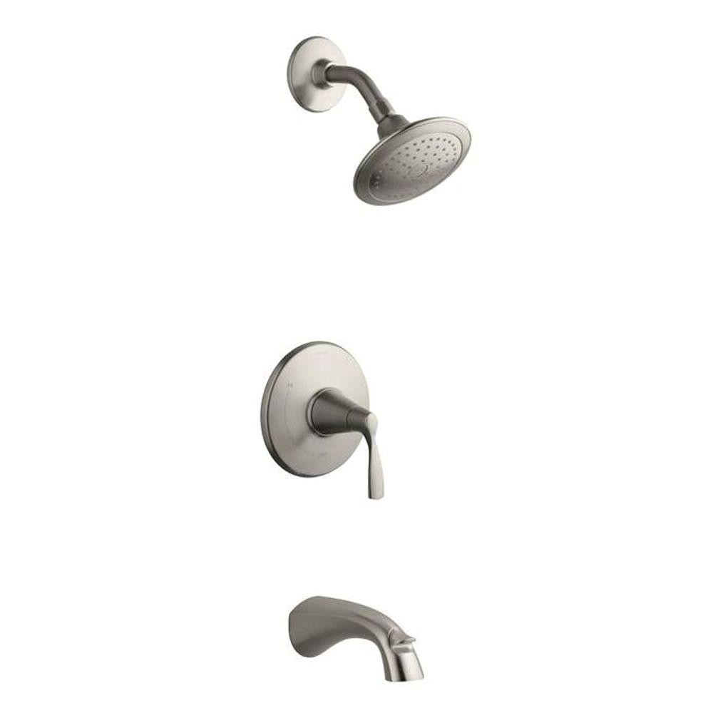 kohler mistos single handle 1 spray tub and shower faucet in brushed nickel