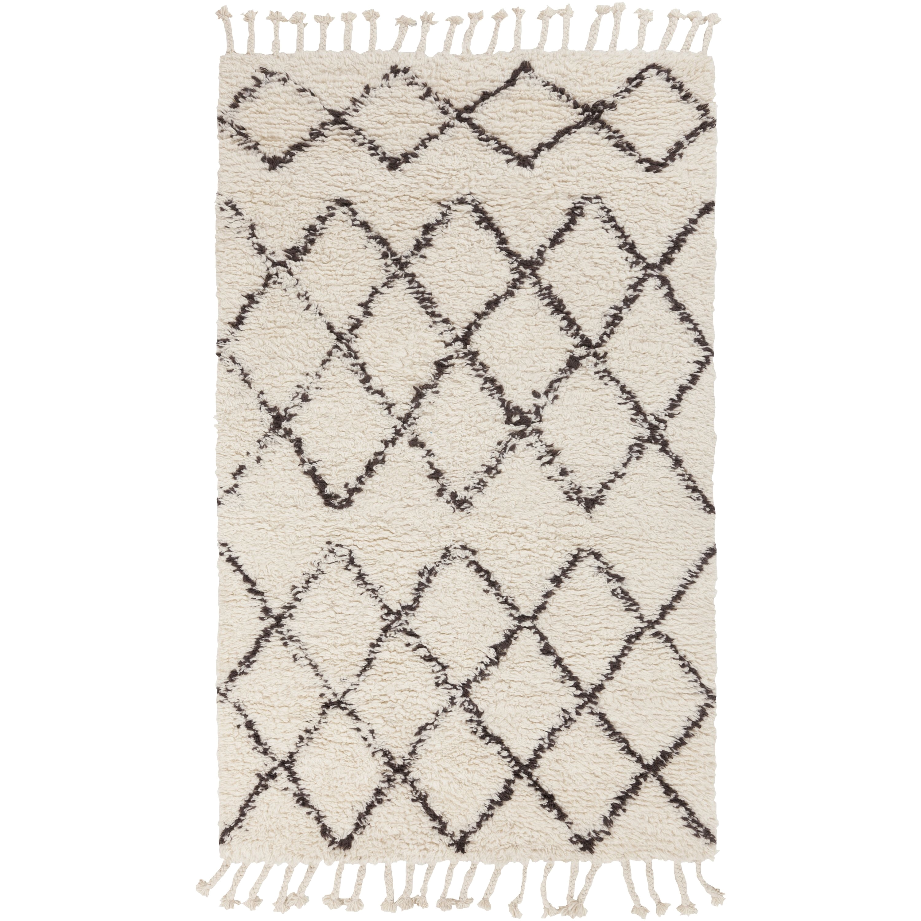this textured moroccan rug with a simple pattern design with freshen up your floor space dress it up with a cozy throw and vintage textile pillows