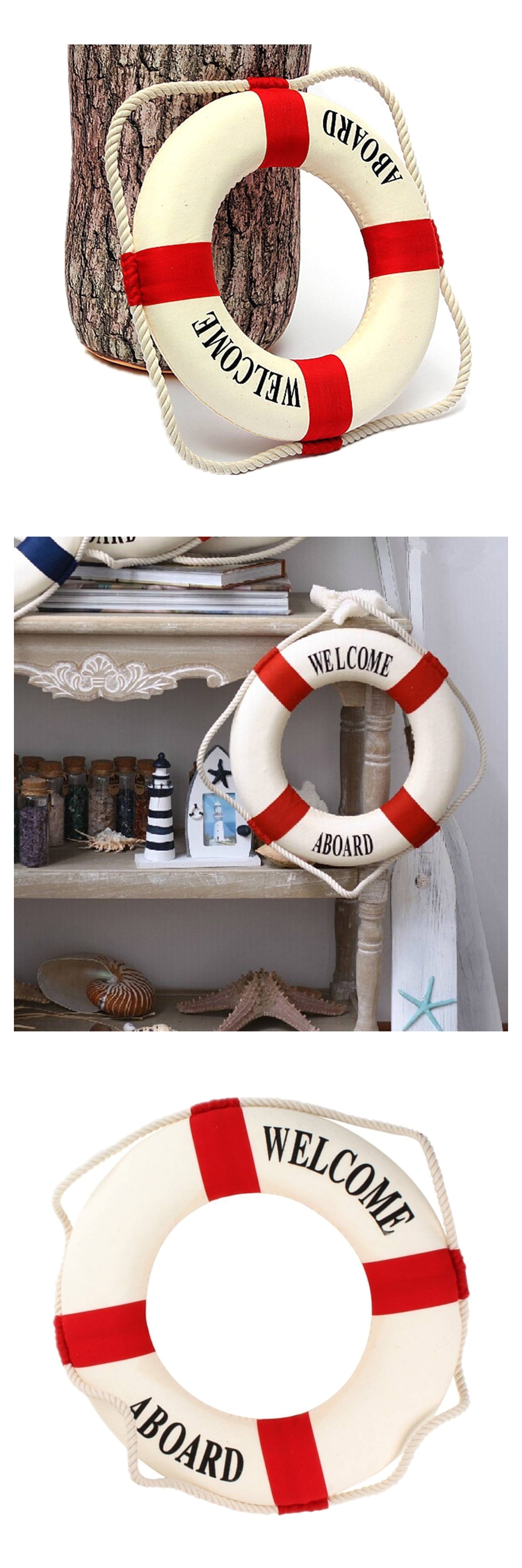 new welcome aboard foam nautical life lifebuoy ring boat wall hanging home decoration red 50cm 8 28