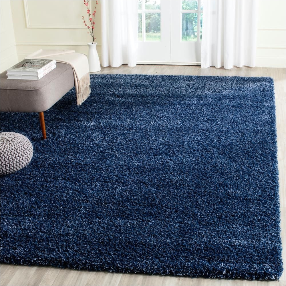 california shag navy blue 8 ft 6 in x 12 ft area rug