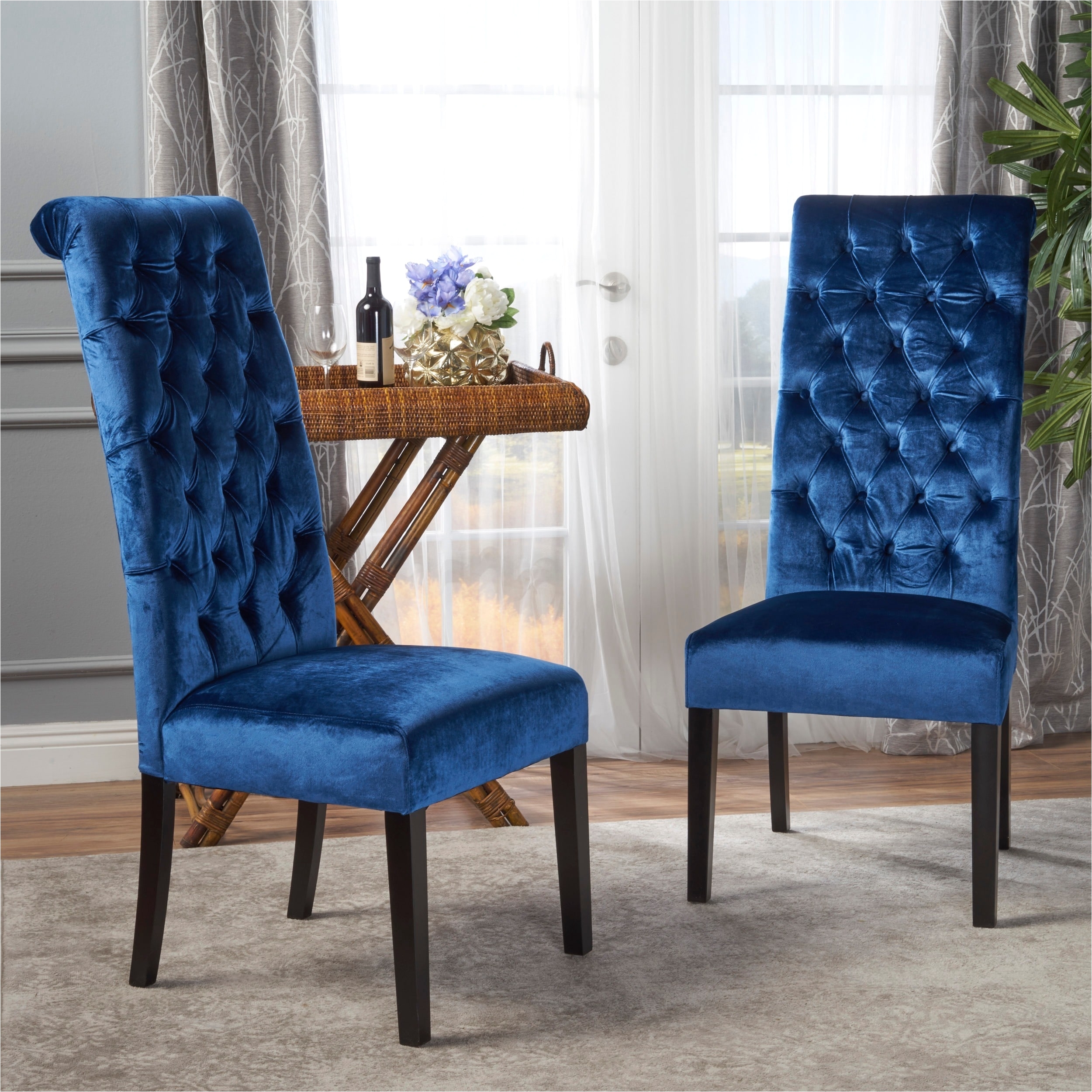 full size of chair leorah tall back tufted velvet dining set of pertaining to the stylish