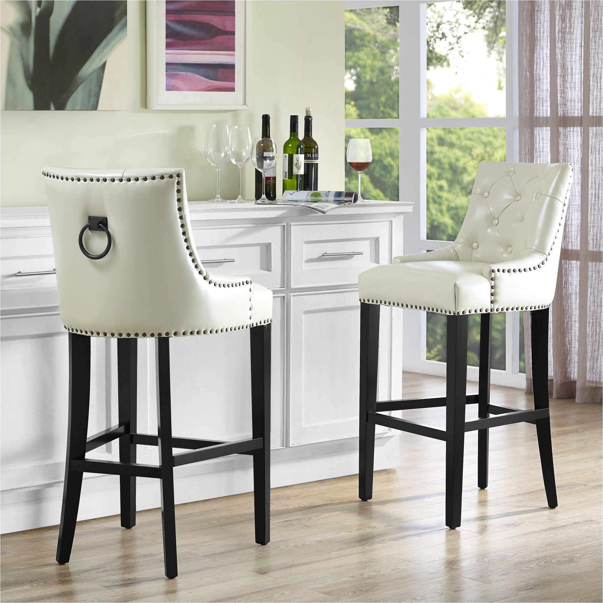 Nicole Miller Bar Chairs This Barstool Features Individually Hand Applied Copper Nail Heads