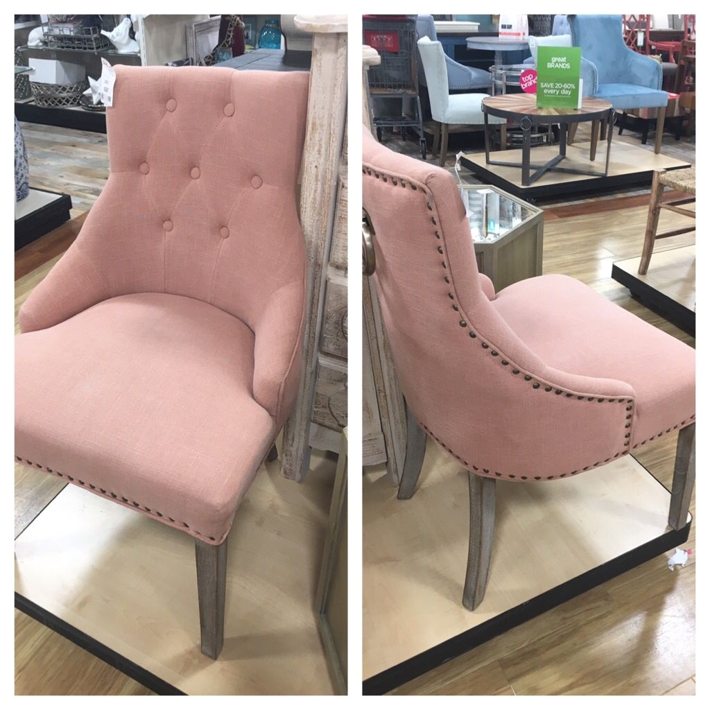 homegoods nicole miller peach pink accent chair