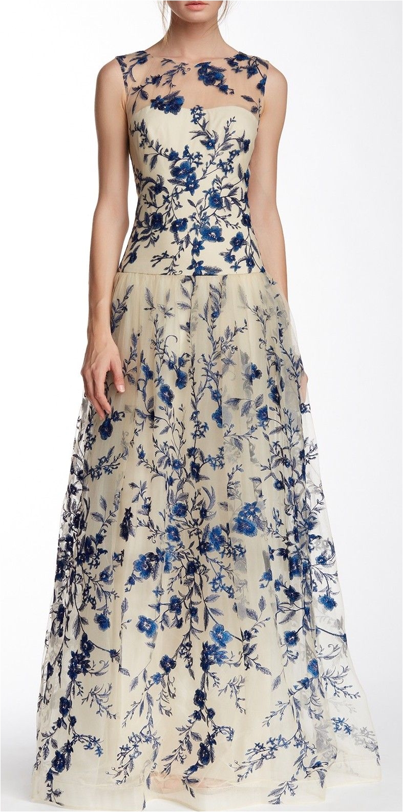 Nordstrom Rack evening Gowns Illusion Neck Floral Embroidered Gown Pinterest Illusions Gowns