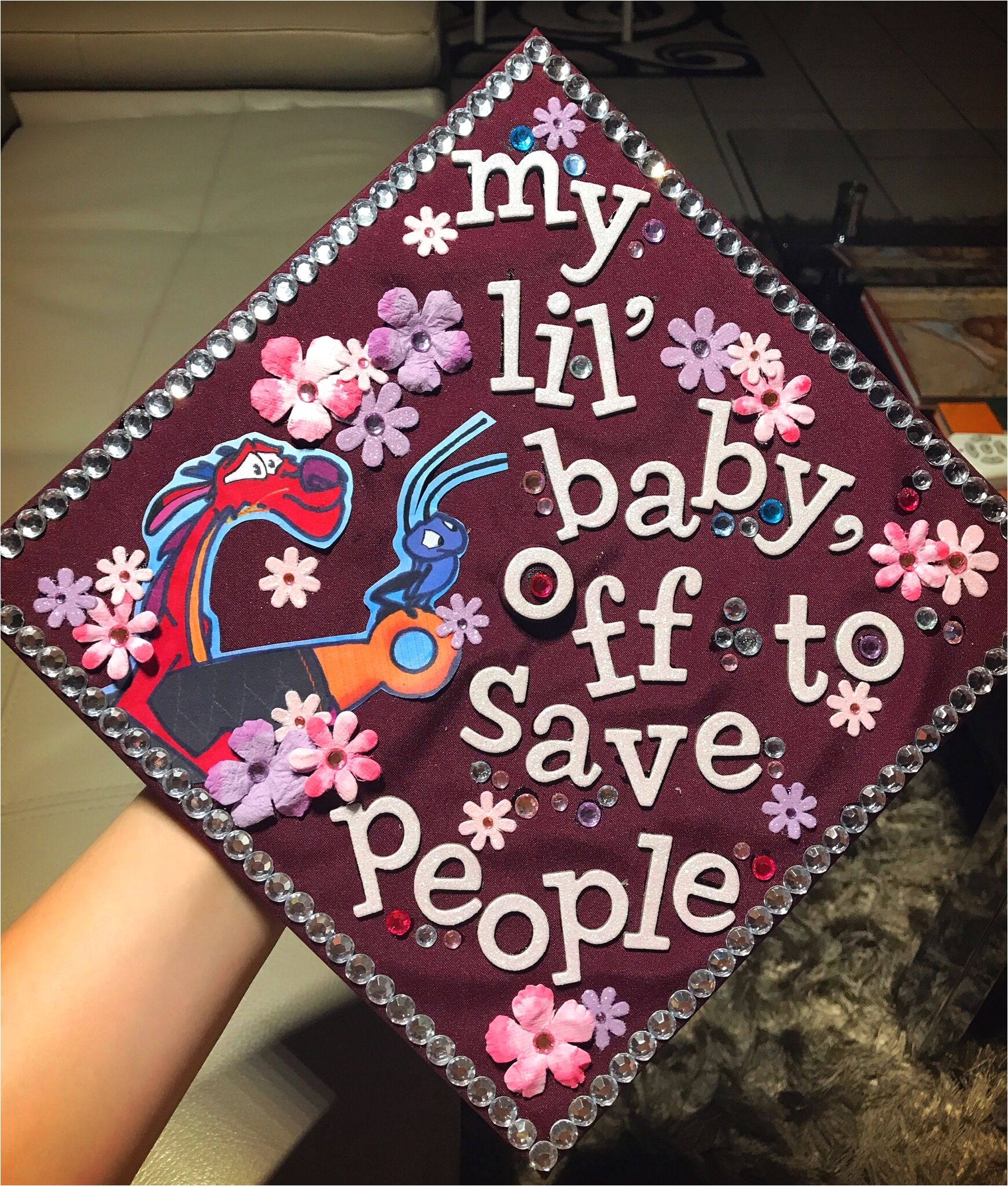 grad cap graduation cap nursing mulan disney