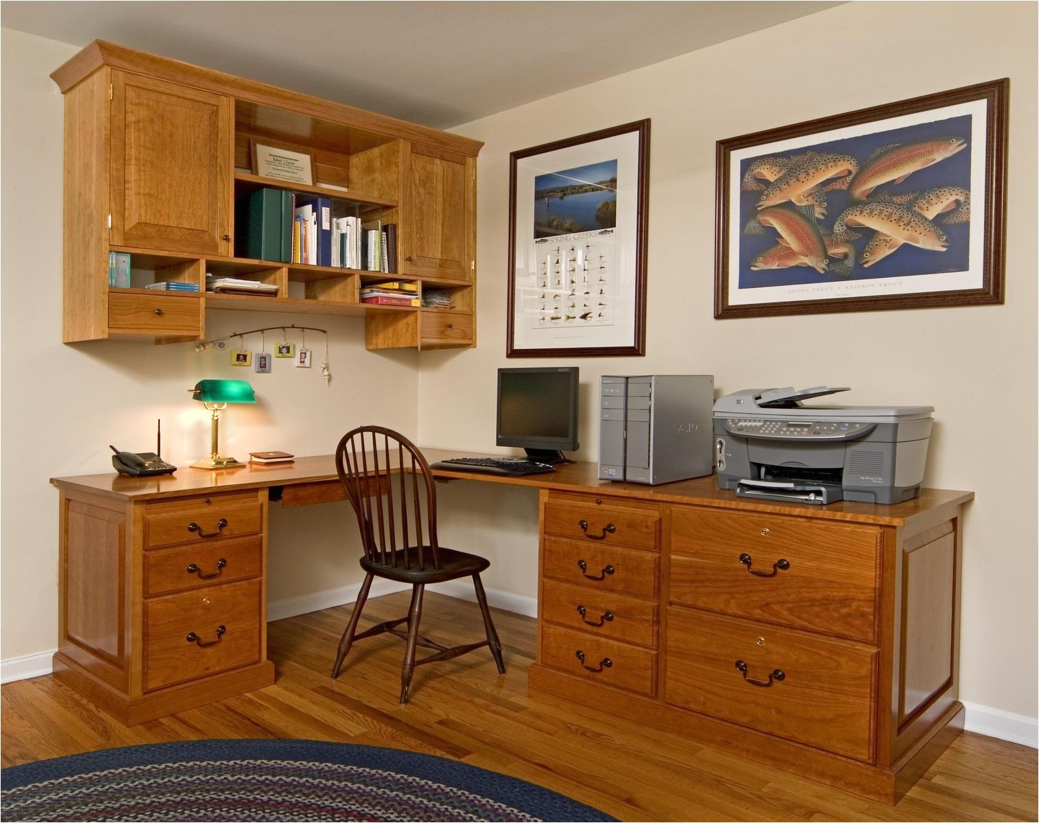 custom made custom home office desk and cabinet