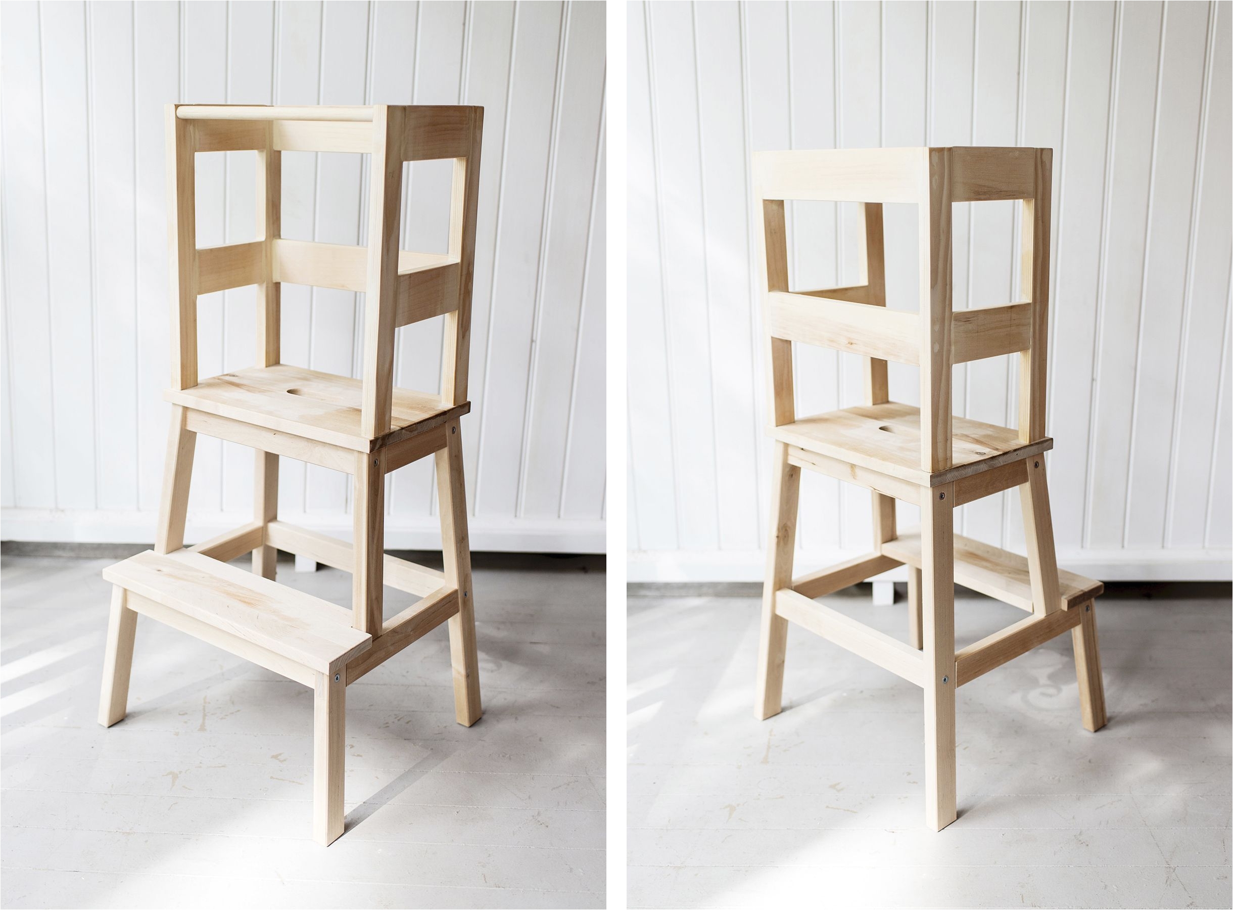 Old Ikea Wooden High Chair Ikea Hack toddler Learning tower Using A Bekvam Stool Tutorial