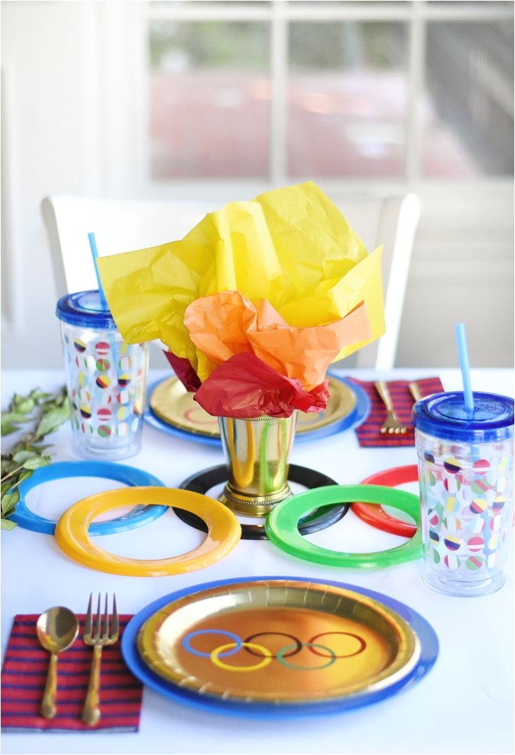 go for the gold with an olympics themed kids party