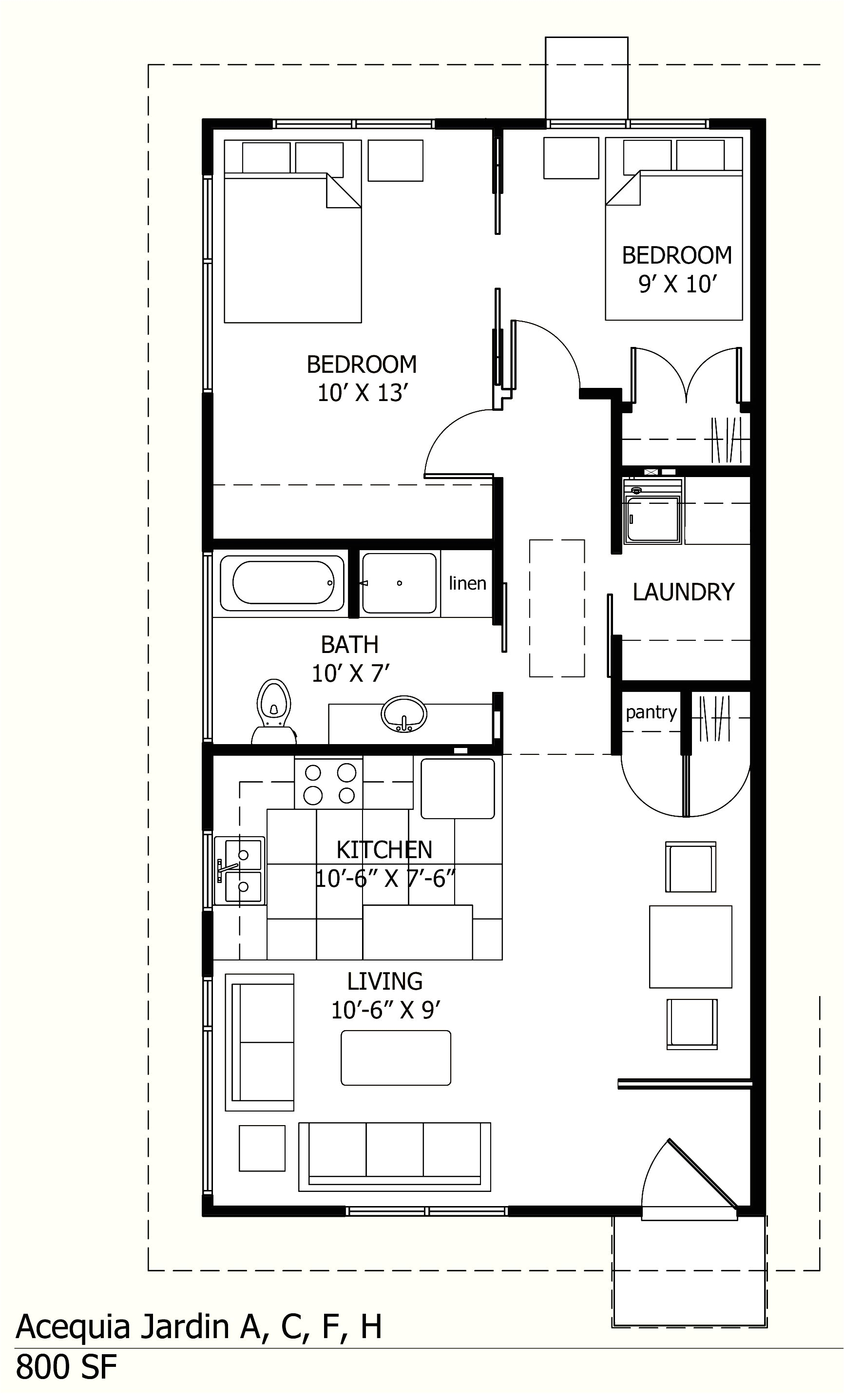 One Bedroom House Plans 1000 Square Feet I Like This One because there is A Laundry Room 800 Sq Ft Floor