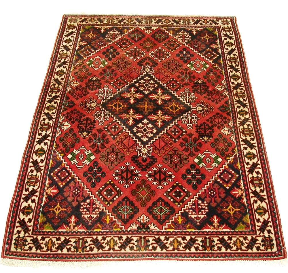 4x6 persian oriental meimeh hand knotted tribal wool reds blues area rug carpet persianmeimehgeometric