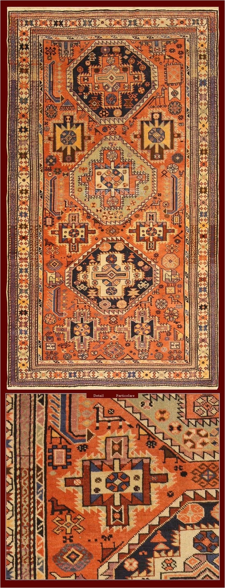 antique shirvan baku rug caucasus 207 x 117 cm 6 79 x 3 84 ft