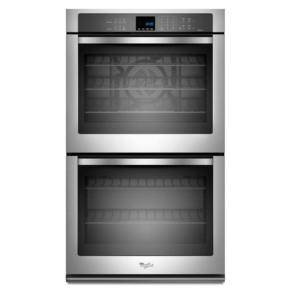 double electric wall oven self cleaning with convection in stainless steel