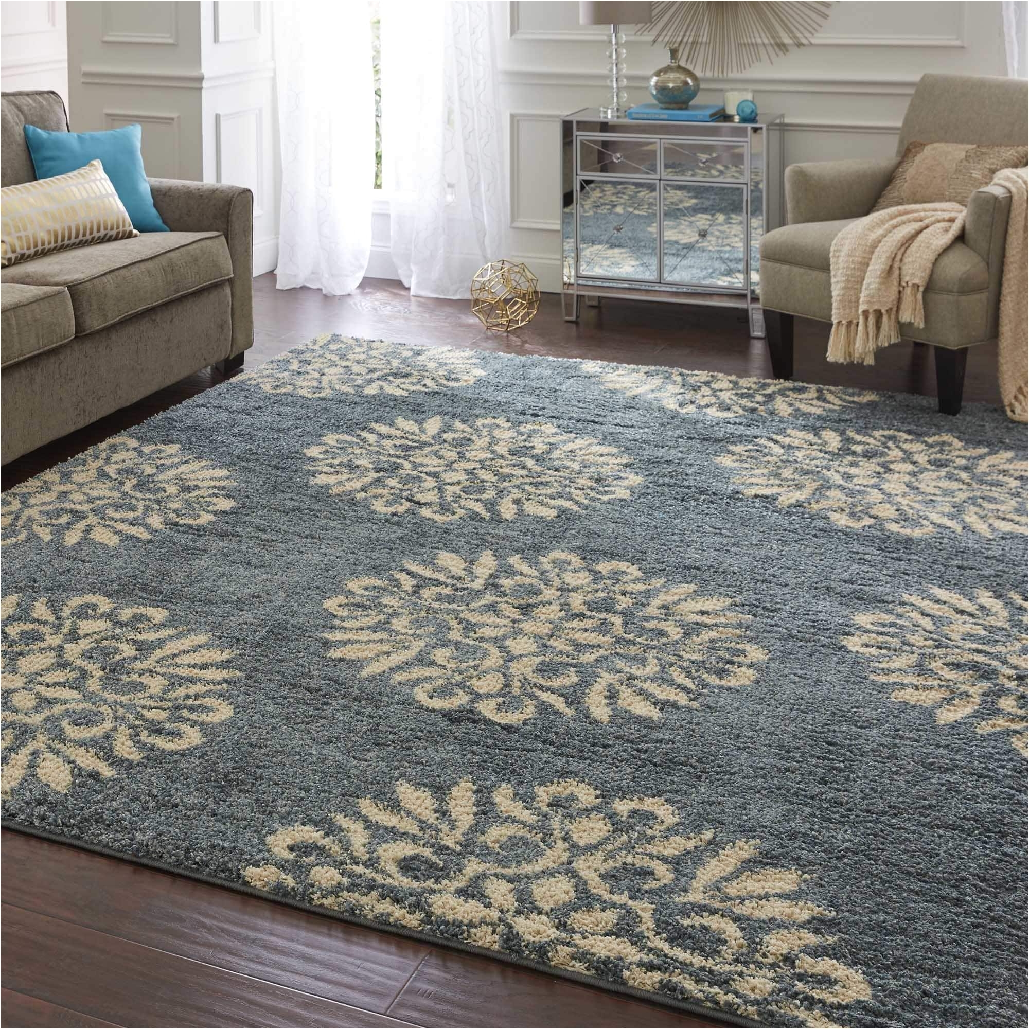 Overstock Kitchen Runner Rugs Shop Mohawk Home Bay Blue Huxley Exploded Medallions area Rug 8 X