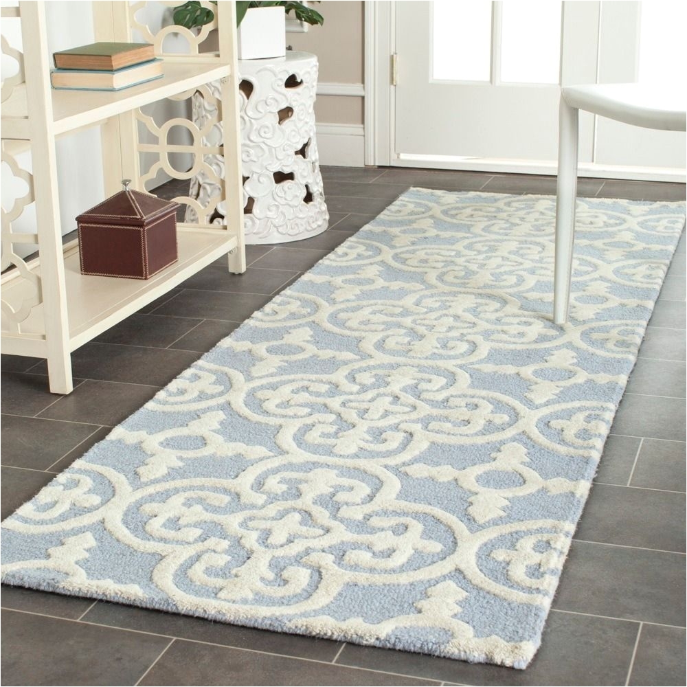 safavieh handmade moroccan cambridge light blue ivory wool low pile rug x overstocka shopping great deals on safavieh runner rugs