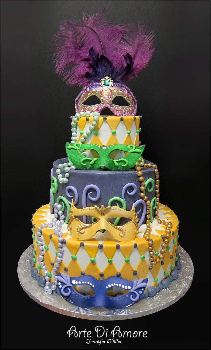 yummy arts mardi gras cake