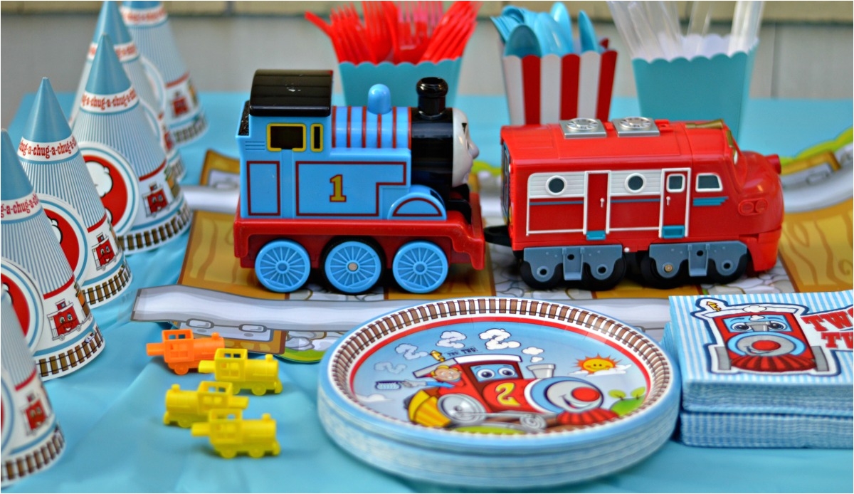 my little t is obsessed so instead of keeping with a popular cartoon train theme we labeled it a two two party the two two themed party supplies