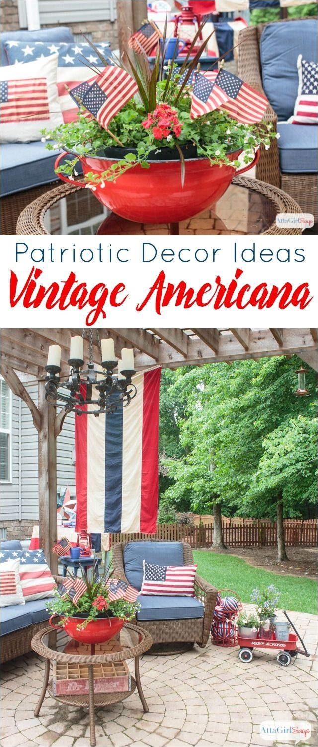 hooray for red white and blue i love the use of vintage americana decor