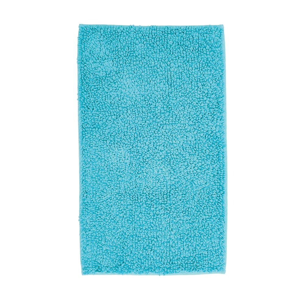 chunky loop aruba blue 24 in x 17 in cotton rubber backed bath rug