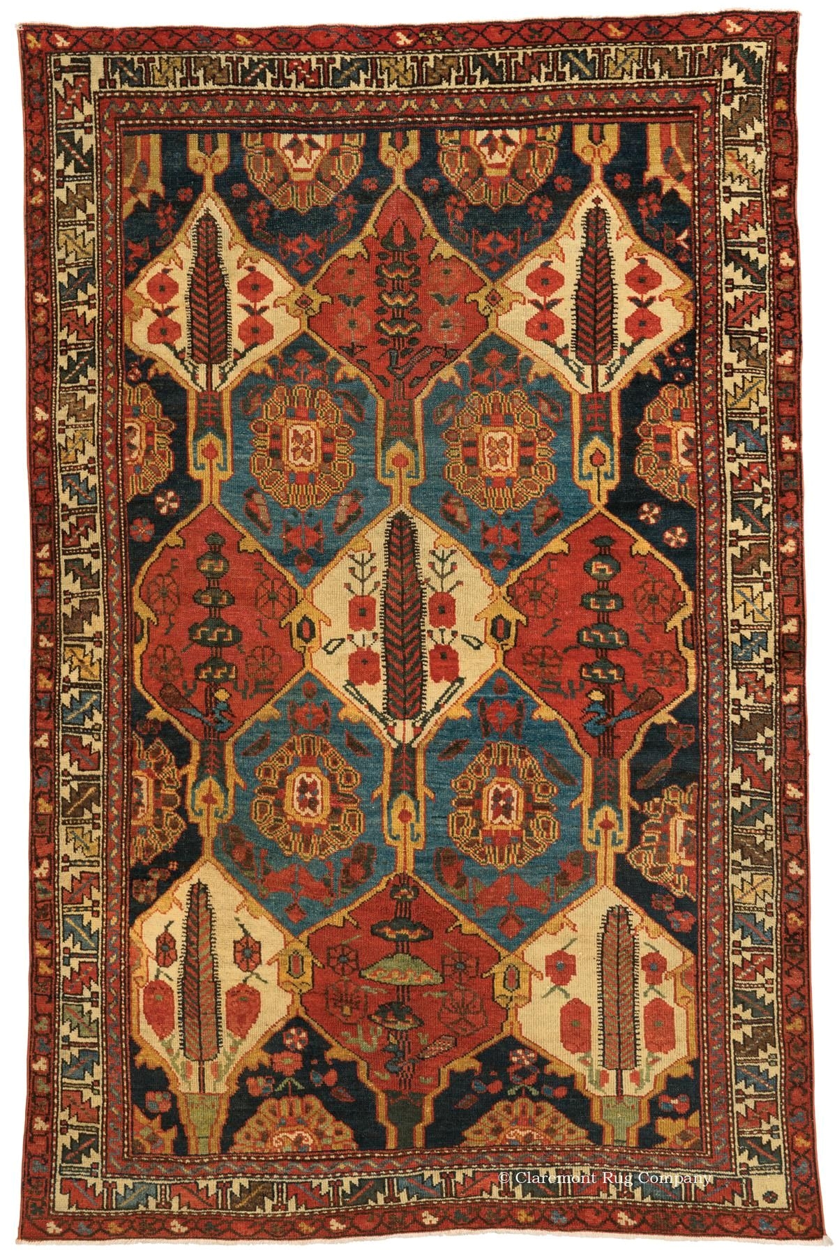bakhtiari garden compartment rug central persian