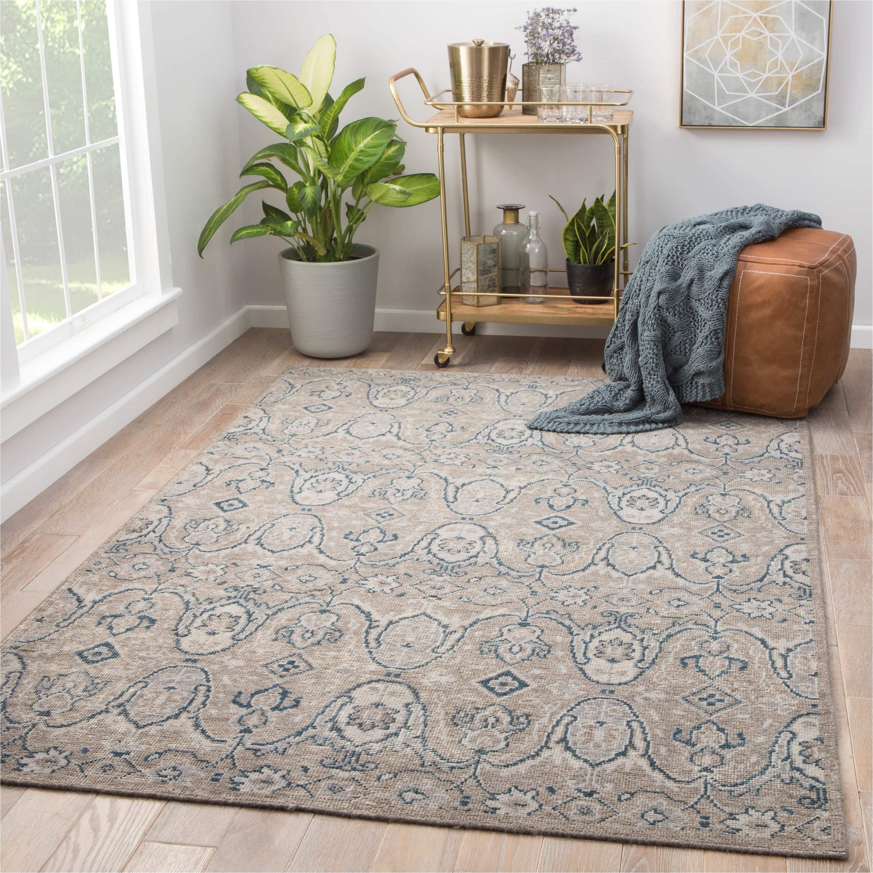 juniper home angkor hand knotted medallion gray navy area rug 8 x 10 8 x 10 grey size 8 x 10