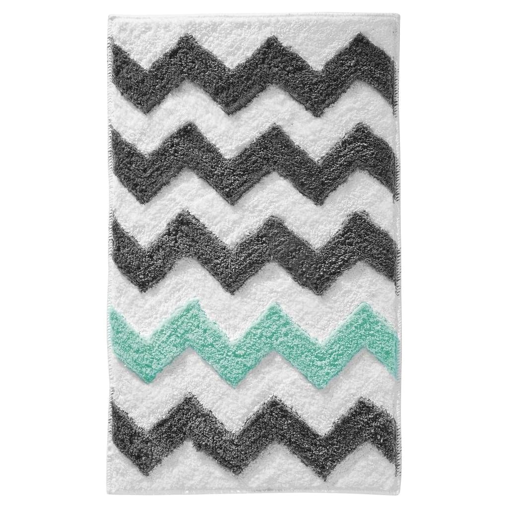 interdesign microfiber rectangular chevron rug gray aruba 34