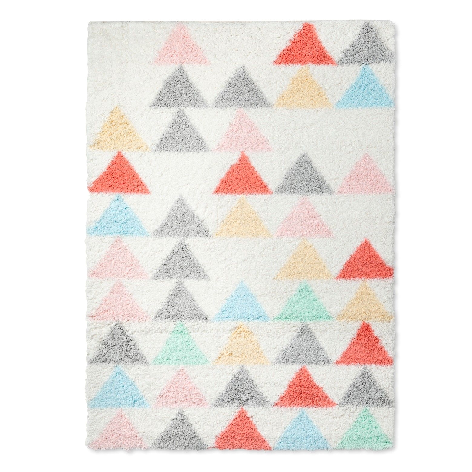 soften a room from the ground up with the triangles shag area rug from pillowfort