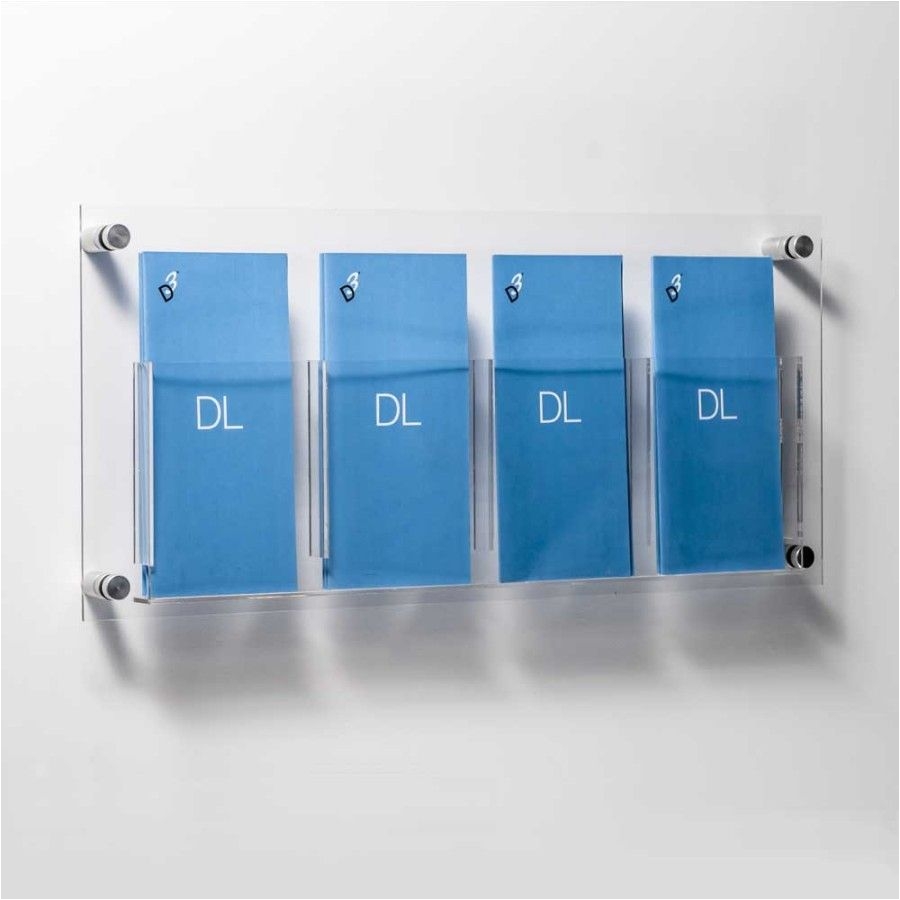 dl leaflet holders wall mounted quad pocket