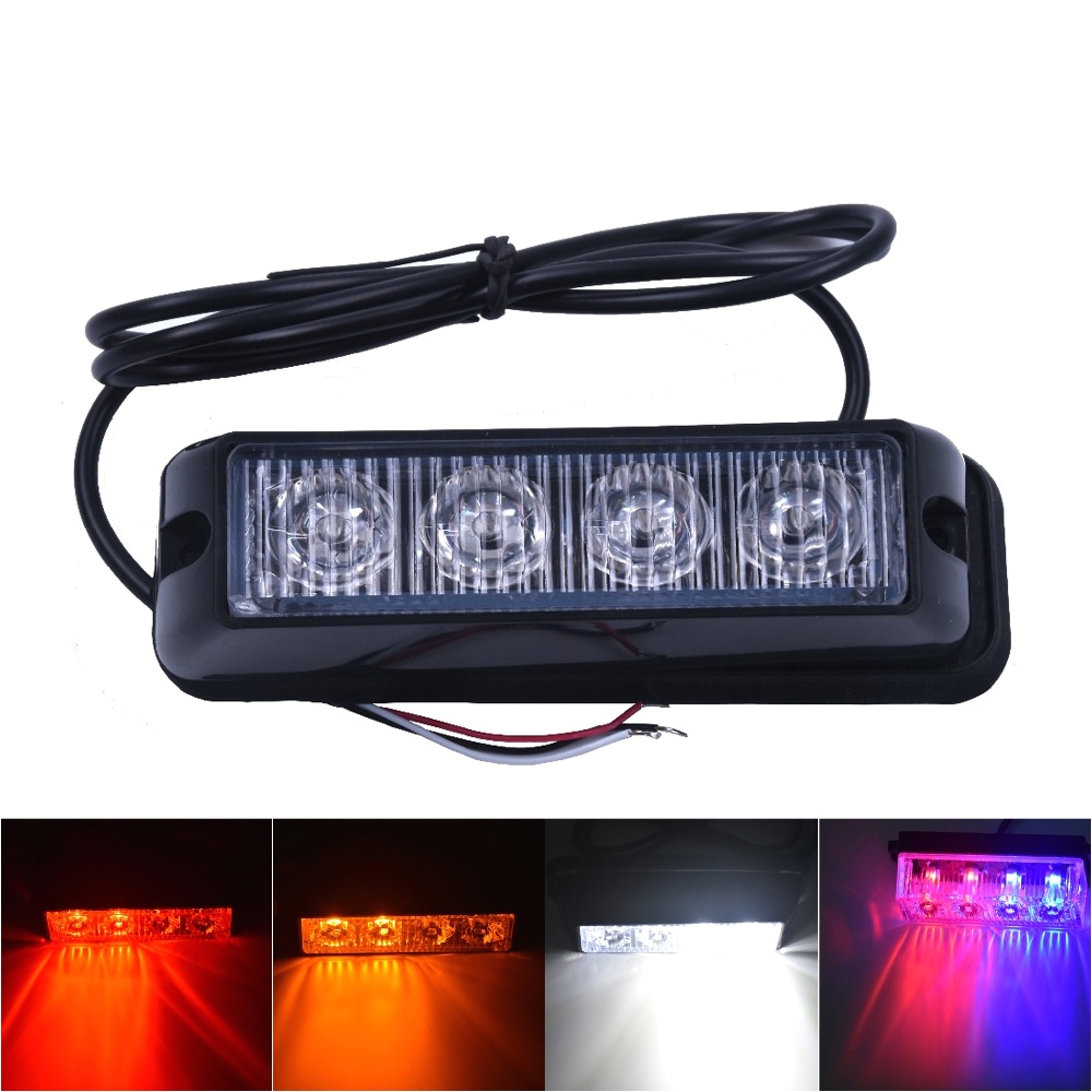 Police Interior Light Bars 4×3 Led Ambulance Police Light Dc 12v Strobe Warning Light for Car