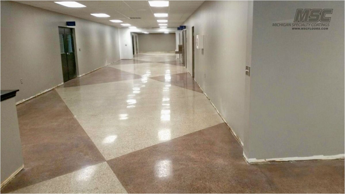 concrete polish with grout lines