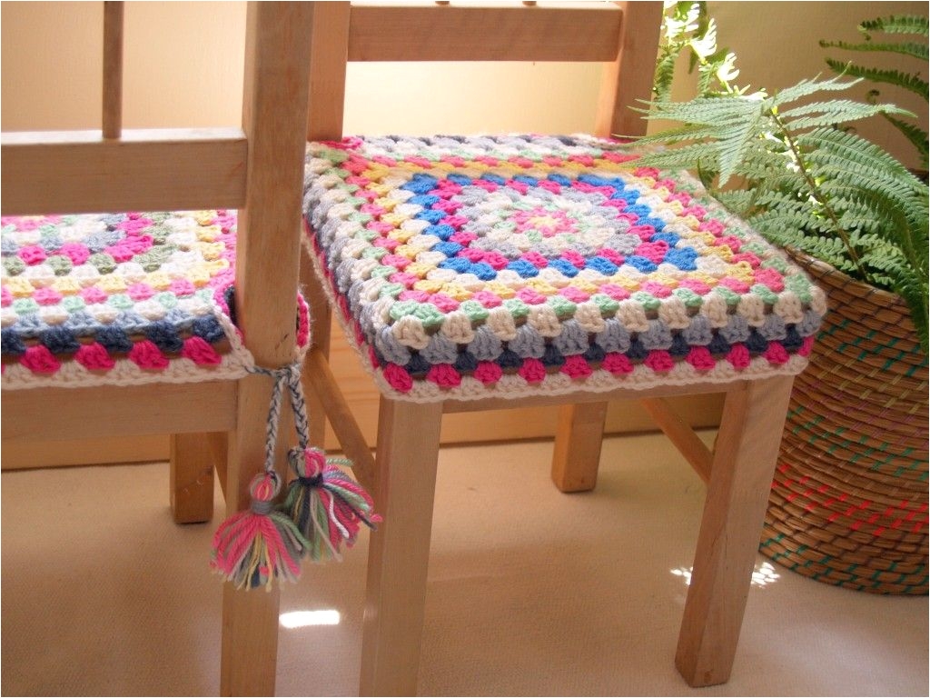 granny square crochet chair covers with tassels poppy creates