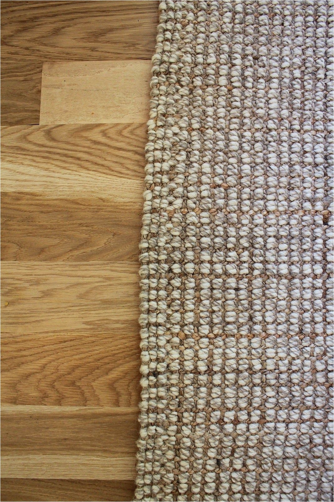 blonde tall pottery barn chunky wool jute rug