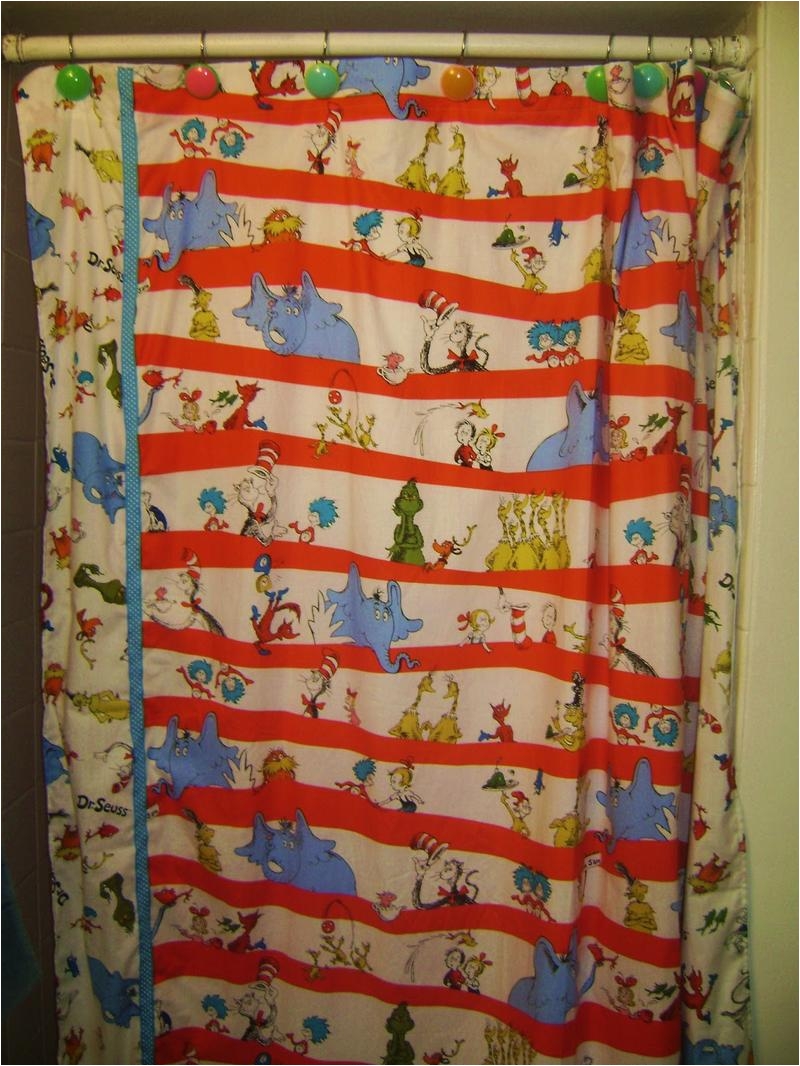 colorful dr seuss shower curtain