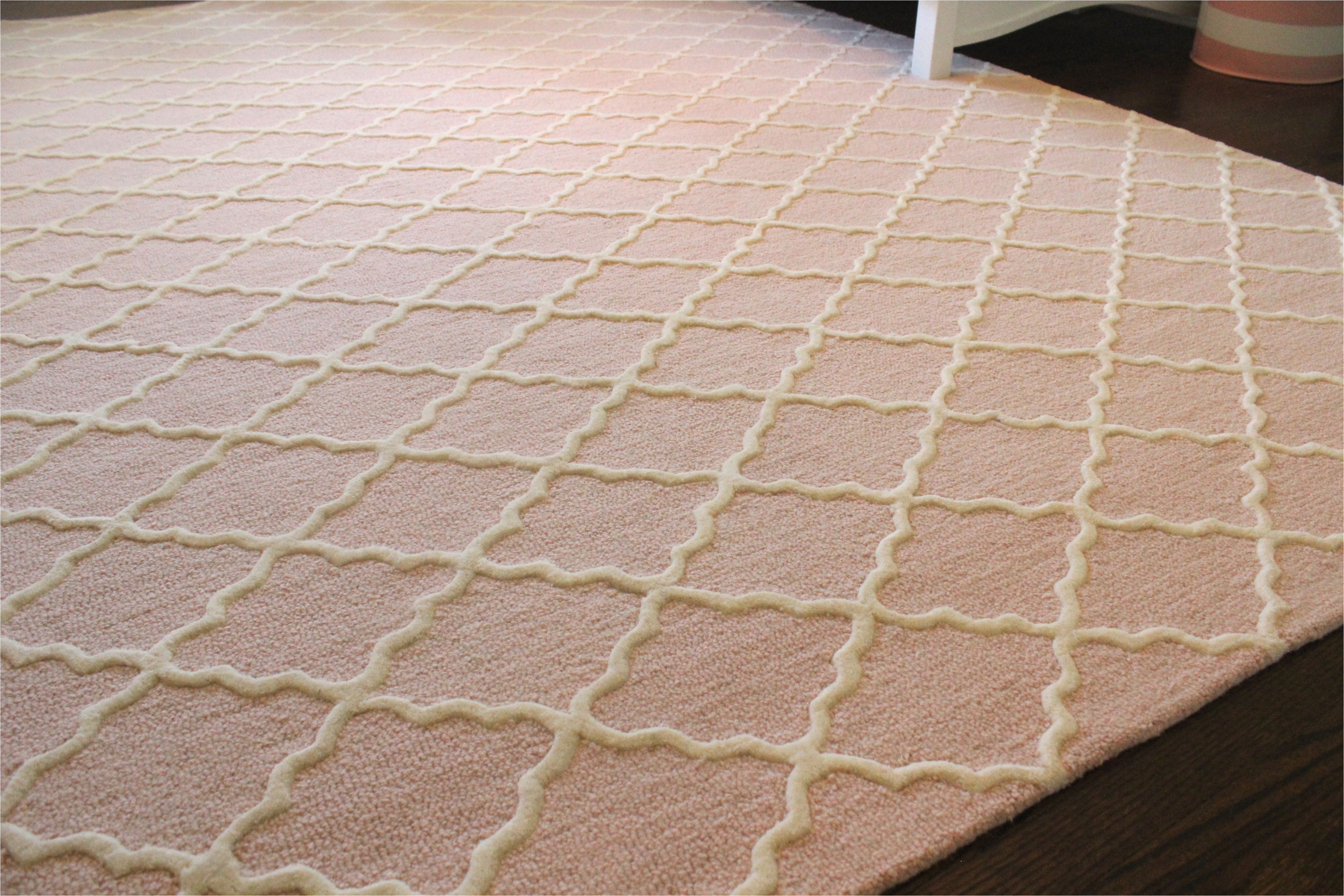 blush pink pottery barn addison rug for girls room