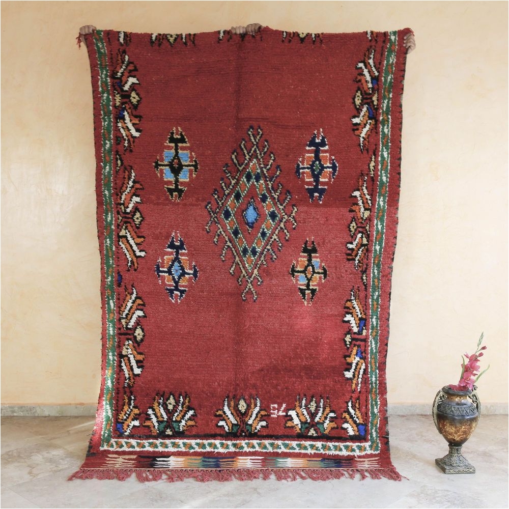 moroccan vintage rug handmade all wool carpet 8 5x5 9 beni ourain style