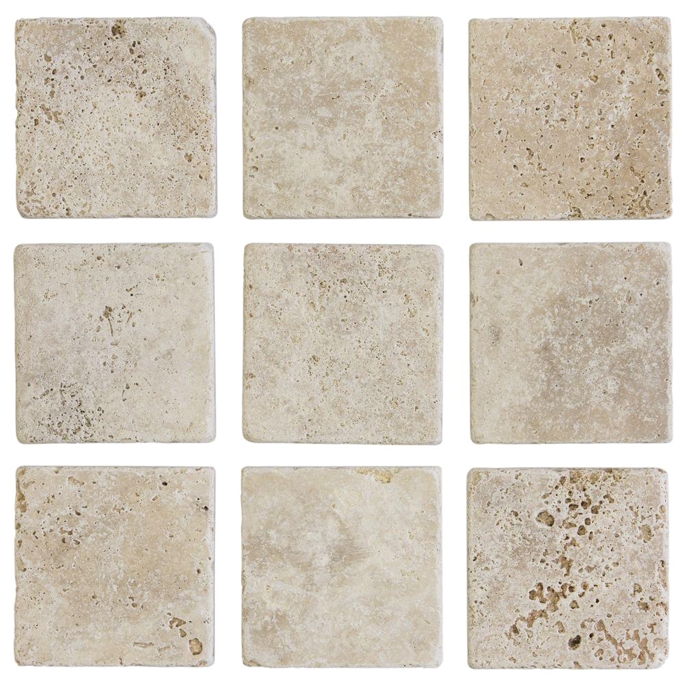 light travertine tumbled wall tile 9 pack