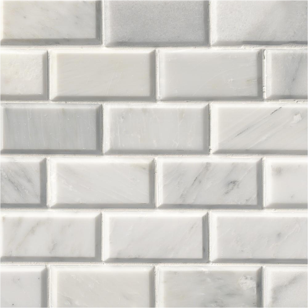 msi greecian white 12 in x 12 in polished beveled marble mesh mounted mosaic floor and wall tile gre 2x4pb the home depot