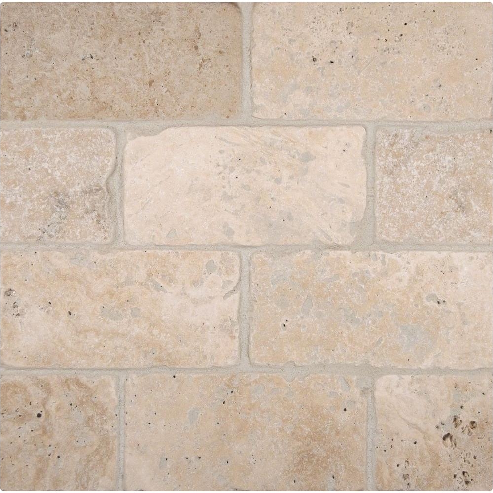 Premier Decor Tile by Msi Msi Bologna Chiaro 3 In X 6 In Tumbled Travertine Floor and Wall