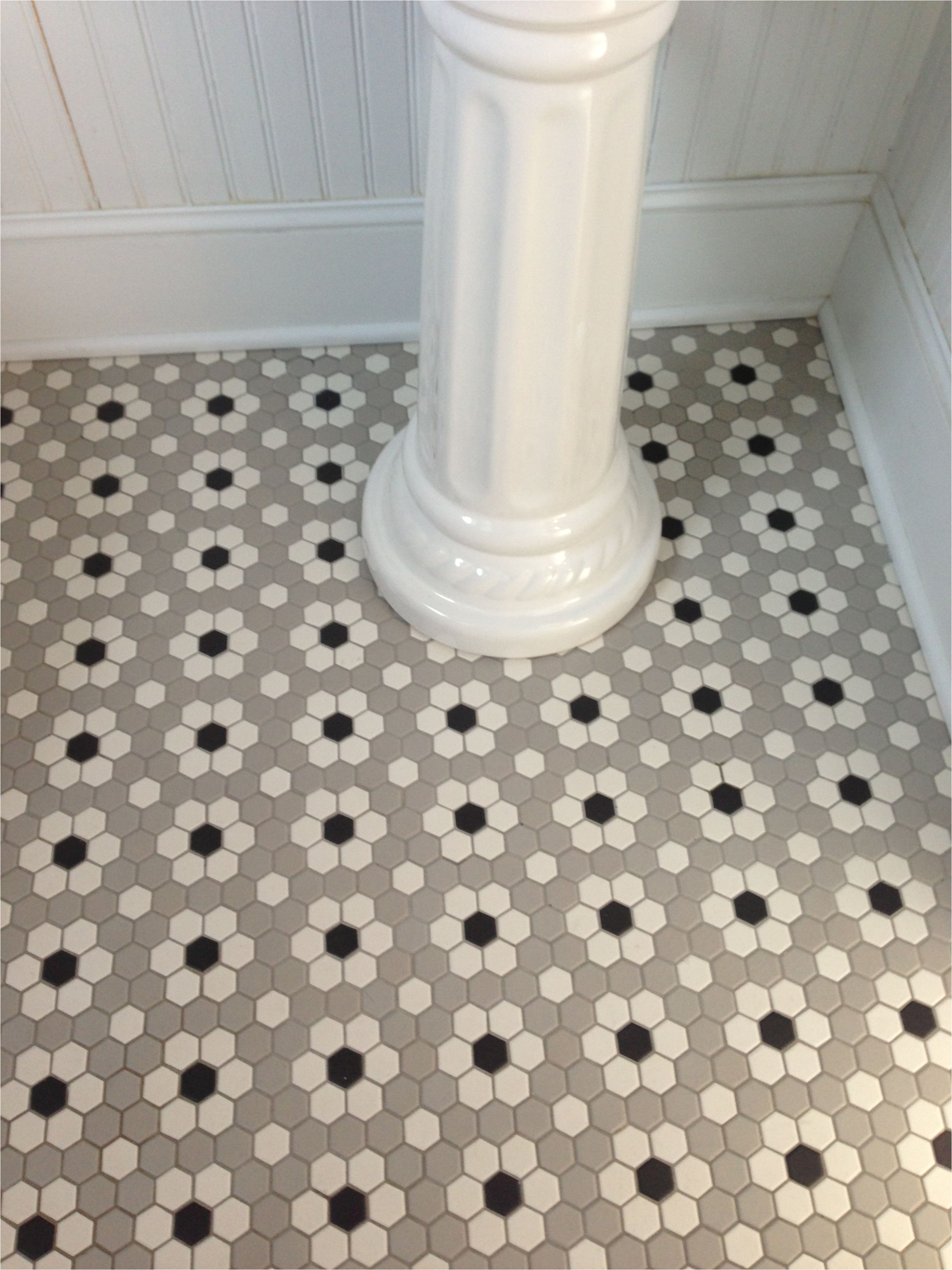 ceramic mosaic hex tile photo of ceramic mosaic hex tile we installed in our main floor half bath