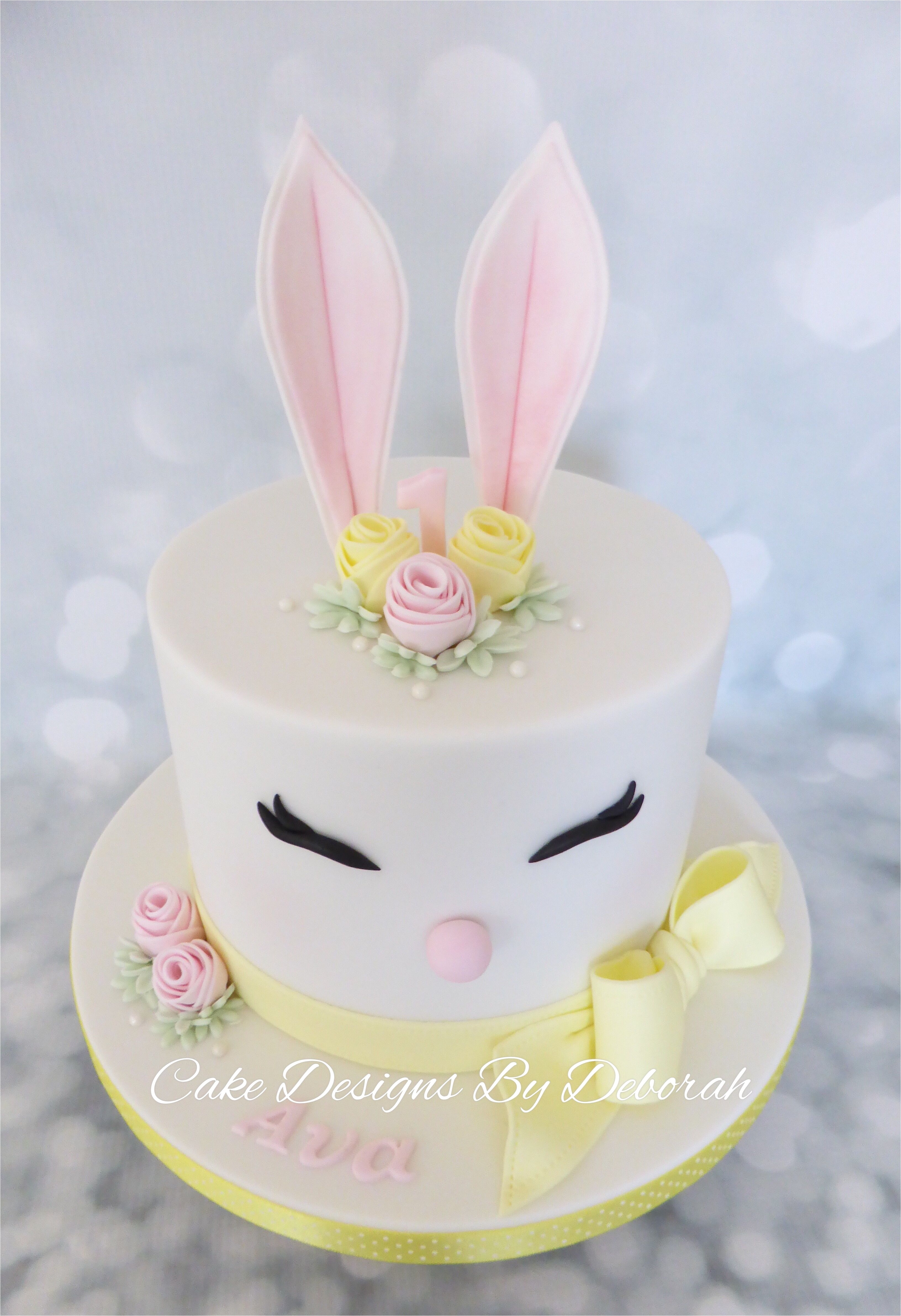 easter bunny 1st birthday cake by cake designs by deborah