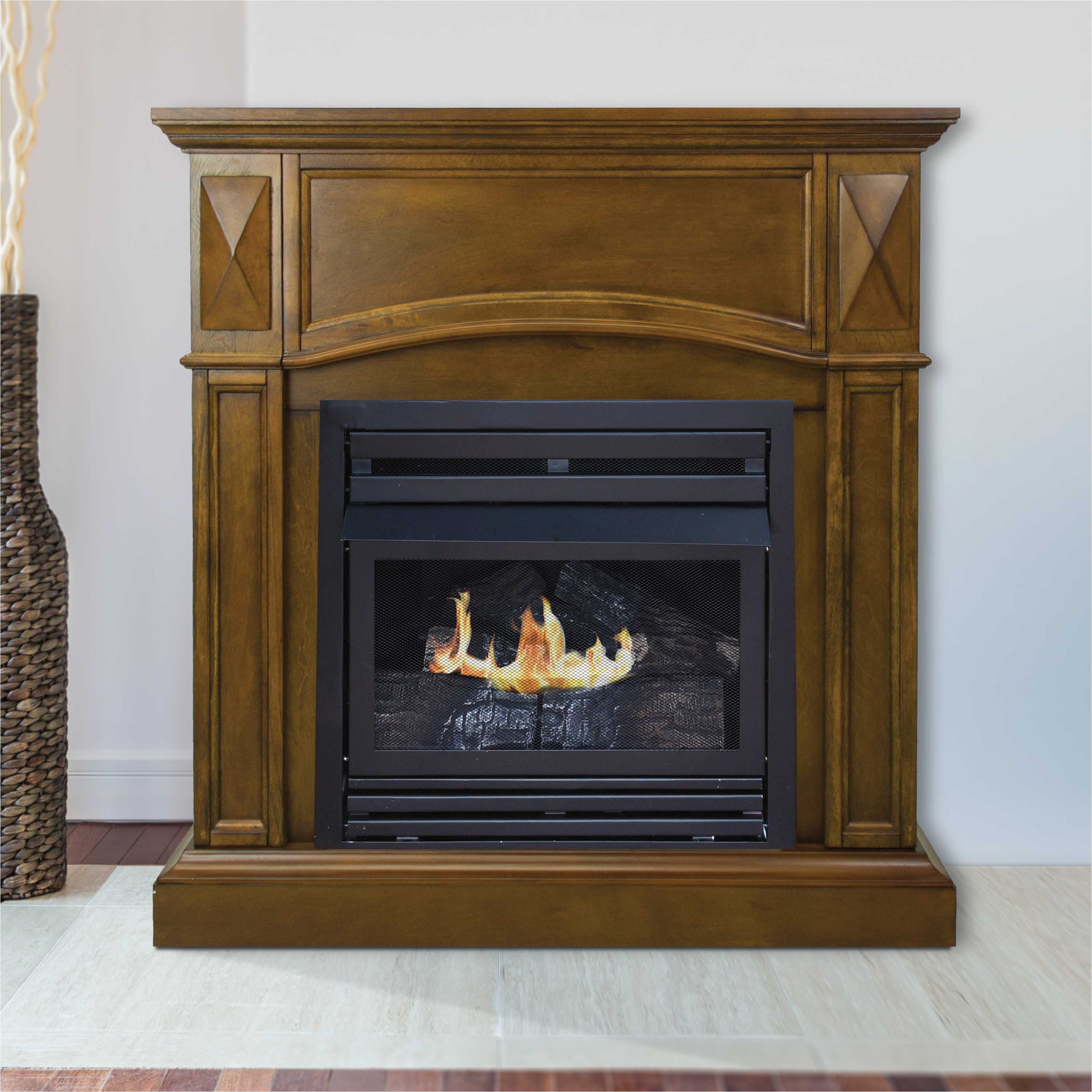 compact heritage vent free fireplace system