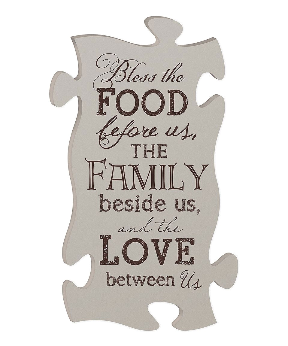 puzzle piece love unique loving this bless the food puzzle piece wall sign on zulily image