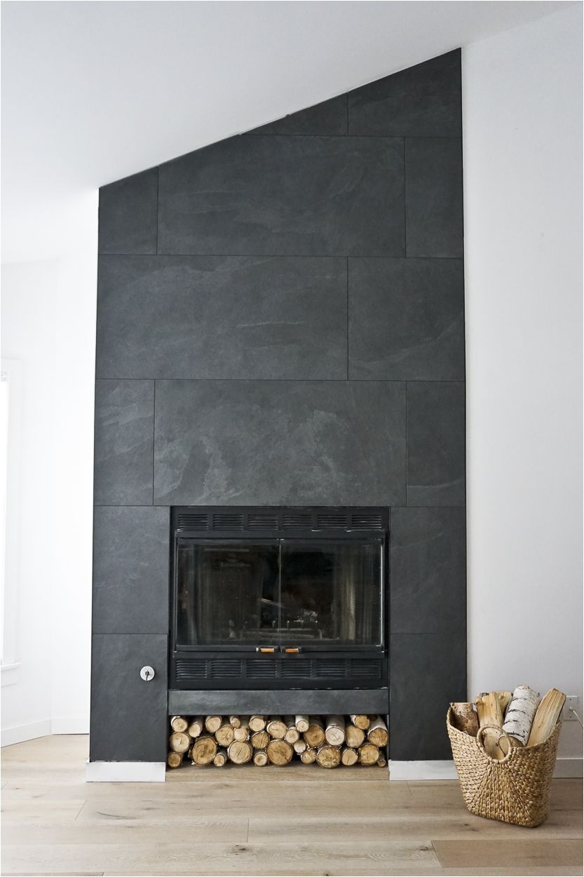 large scale dark floor to ceiling tile