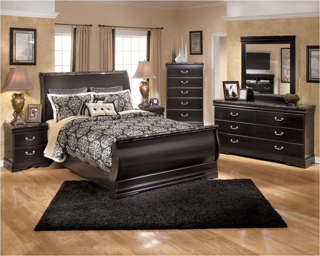 ashley esmarelda classic curved queen sleigh bedroom set in dark merlot finish find out more about the great product at the image link